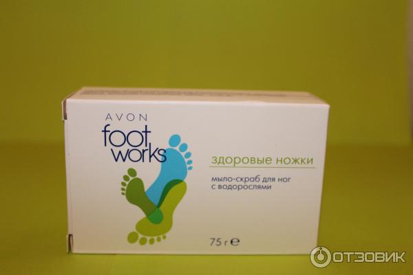 Мыло-скраб для ног Avon Foot Works Здоровые ножки с водорослями фото