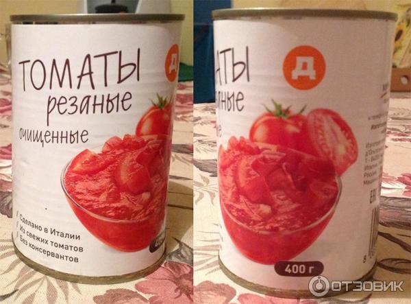 Томаты резаные очищенные Дикси фото