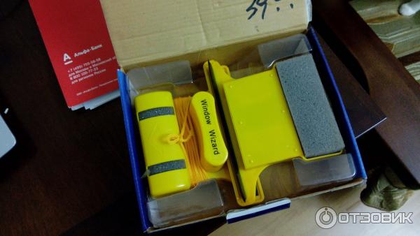 Магнитная щетка для мытья окон Window Wizard для стеклопакетов 24мм