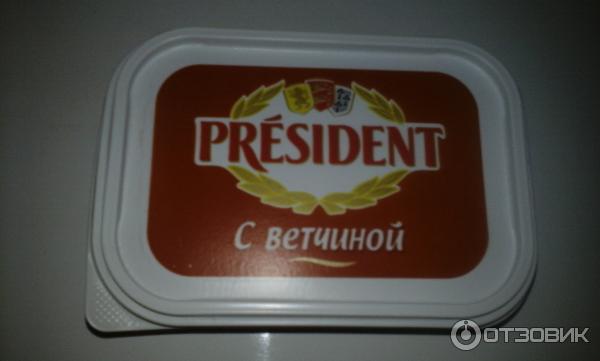 Сыр плавленный President с ветчиной фото