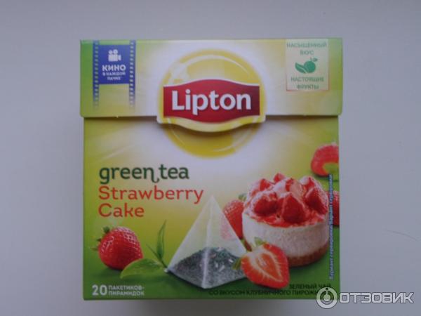 Чай зеленый Lipton Strawberry Cake в пирамидках фото