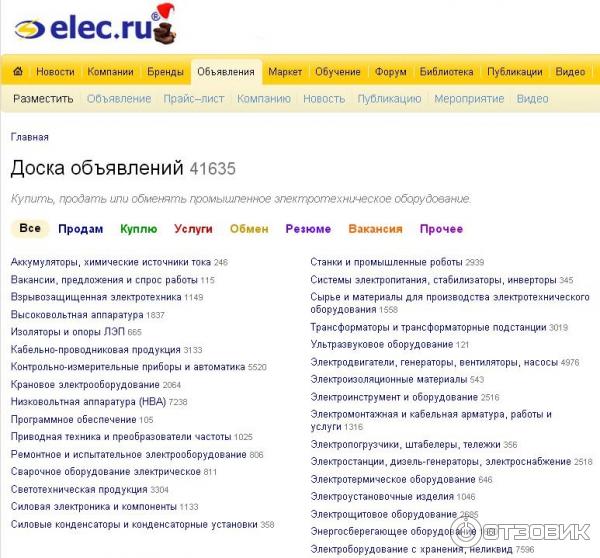 Доска объявлений Elec.ru