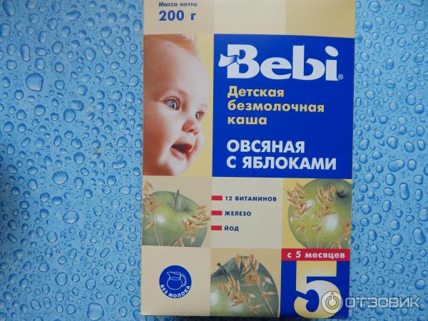 Детская безмолочная каша Bebi Овсяная с яблоками фото