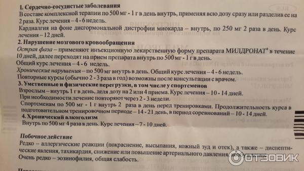 Милдронат 500 Инструкция По Применению Цена