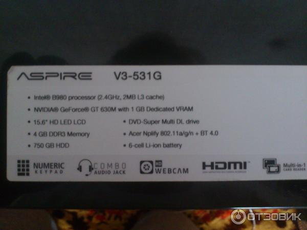 Ноутбук Acer Aspire V5-531G фото