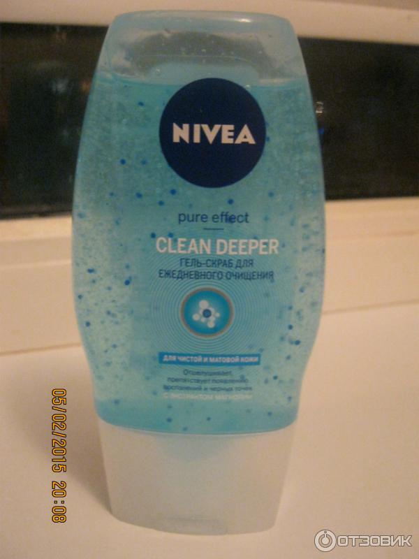 Гель-скраб для ежедневного очищения Nivea Visage Pure Effect Clean Deeper фото