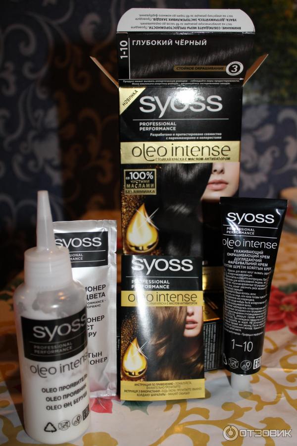 Краска для волос Syoss Oleo Intense 1-10 Глубокий черный фото