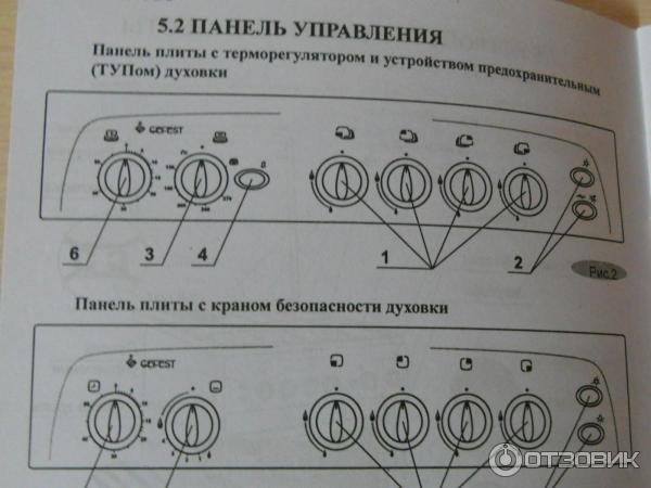 Как установить температуру духовки плиты гефест