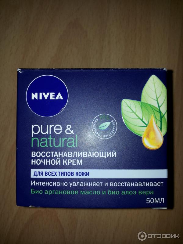 Восстанавливающий ночной крем для лица Nivea Visage Pure & Natural фото