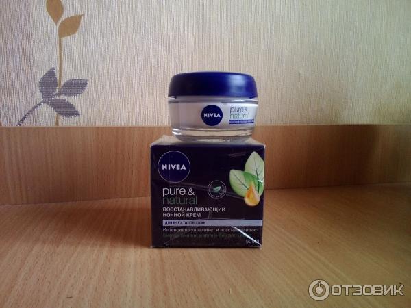 Восстанавливающий ночной крем для лица Nivea Visage Pure & Natural фото