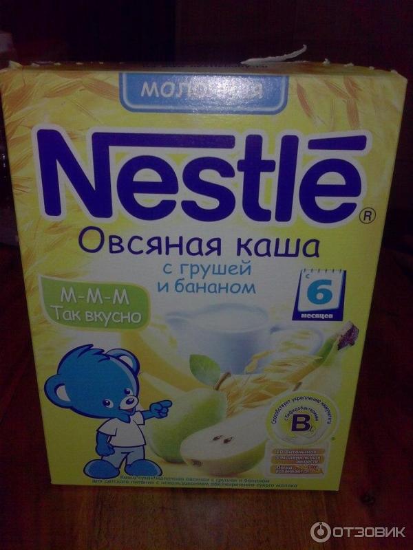 Молочная овсяная каша с грушей и бананом Nestle фото