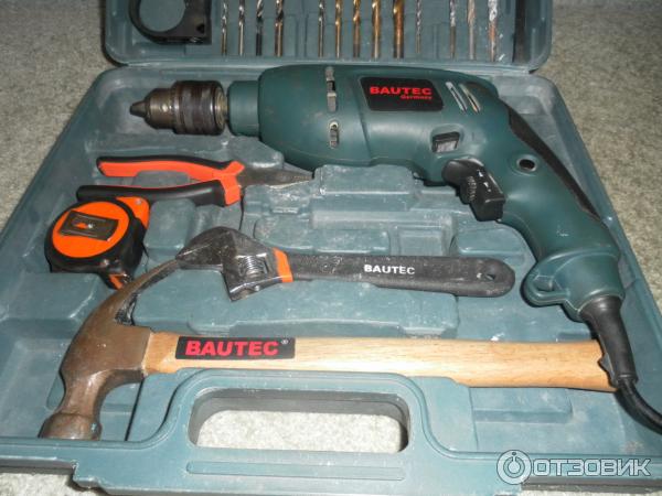 Дрель ударная BAUTEC BSM 800E-SET фото