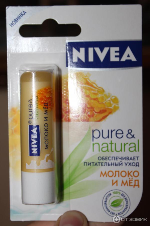 Бальзам для губ Nivea Pure&Natural Молоко и мед фото