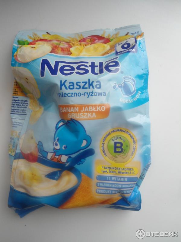 Каша сухая молочная Nestle рисовая с бананом, яблоком и грушей фото