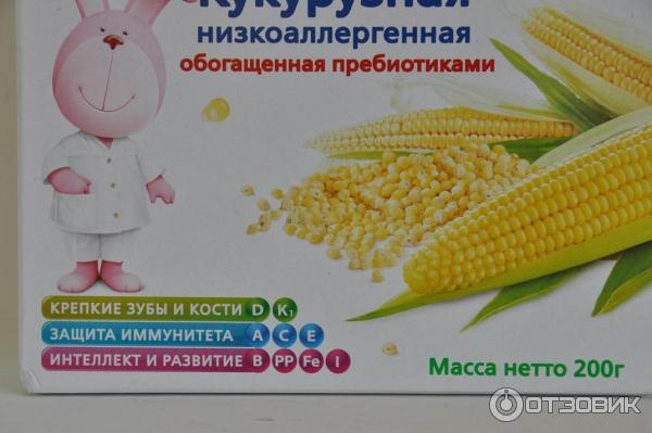 Детская безмолочная каша Bebi Кукурузная низкоаллергенная, обогащенная пребиотиками фото