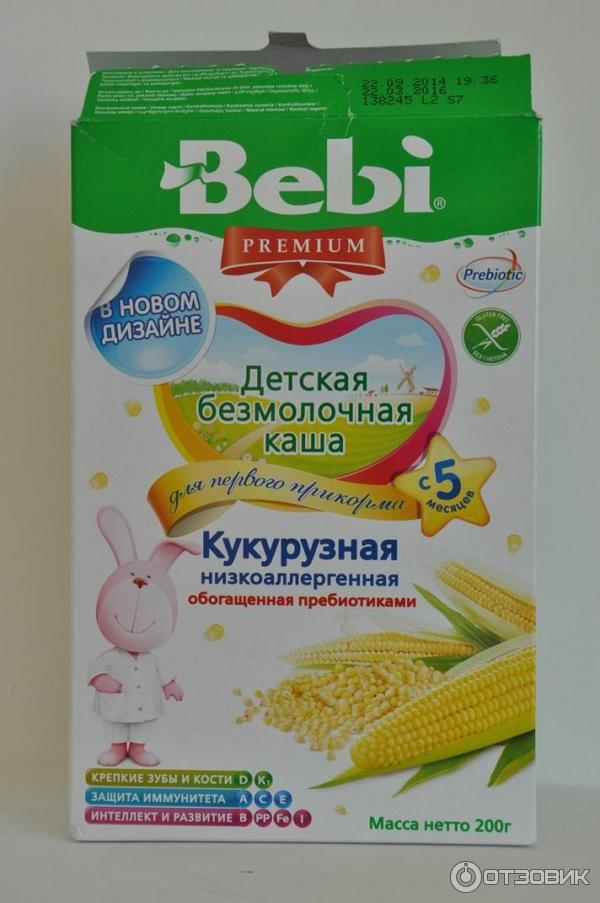 Детская безмолочная каша Bebi Кукурузная низкоаллергенная, обогащенная пребиотиками фото