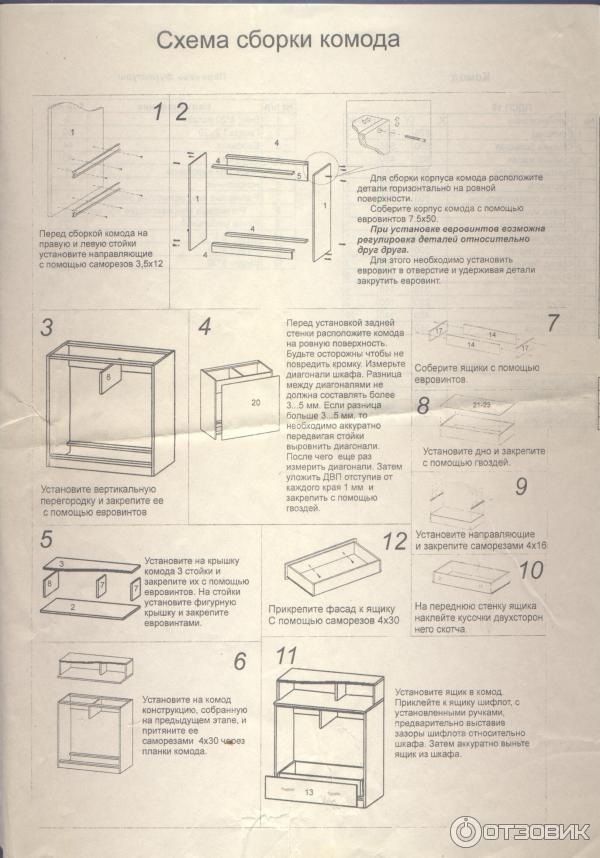 Комод фиеста 400 схема сборки