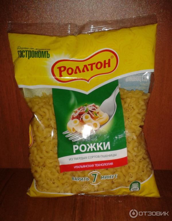 Макаронные изделия Роллтон Готовить легко Рожки фото