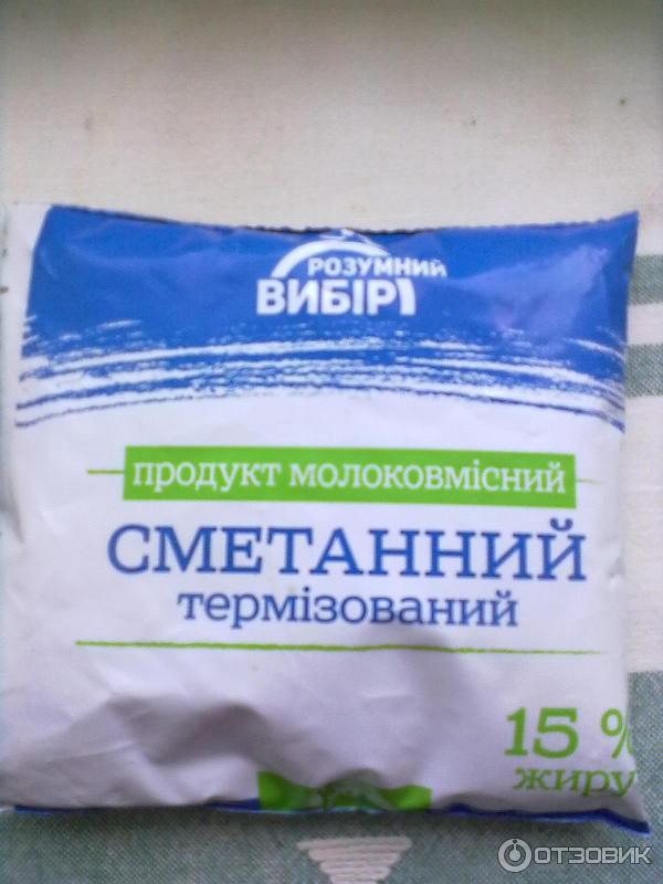 Продукт молокосодержащий сметанный Умный выбор 15% фото