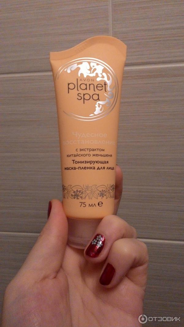 Тонизирующая маска-пленка для лица с экстрактом китайского женьшеня Avon Planet Spa Чудесное восстановление фото