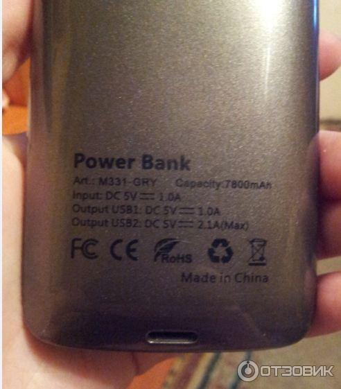 Внешняя АКБ Gerffins M331,7800Ah, grey (PowerBank)