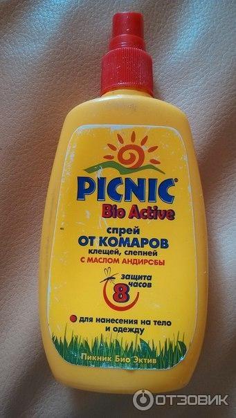 Спрей от комаров, клещей, слепней Picnic Bio Active с маслом андиробы фото