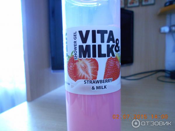 Гель для душа Vita&Milk Клубника и молоко фото