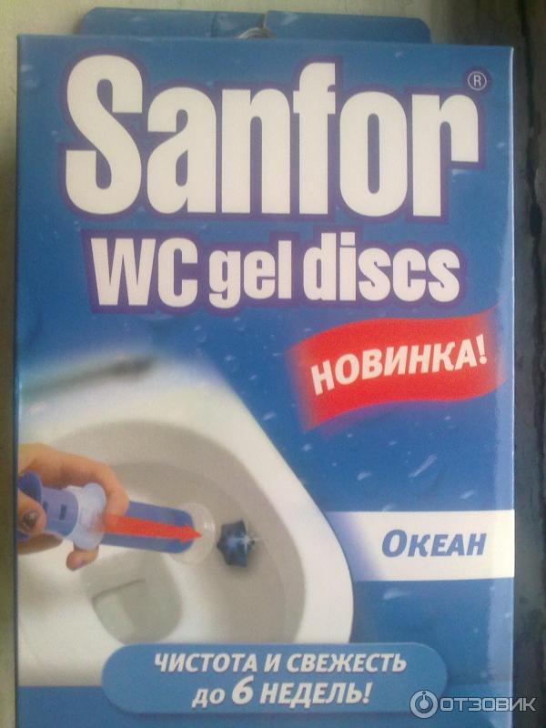 Гелевый очиститель унитаза Sanfor WC gel discs фото