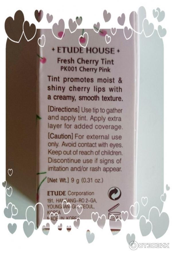 Блеск для губ Etude House Fresh Cherry Tint фото