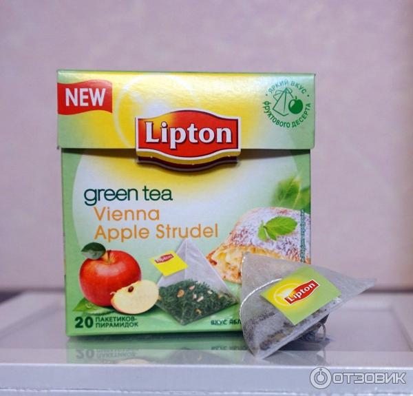 Чай зеленый Lipton со вкусом яблочного штруделя фото