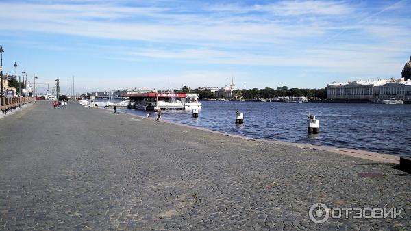 Пешая прогулка по набережной Невы на Васильевском острове (Россия, Санкт-Петербург) фото