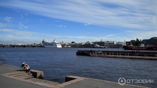 Пешая прогулка по набережной Невы на Васильевском острове (Россия, Санкт-Петербург) фото