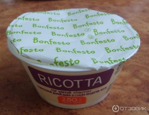 Отзыв о Сыр мягкий Bonfesto Ricotta Похож на творог по вкусу