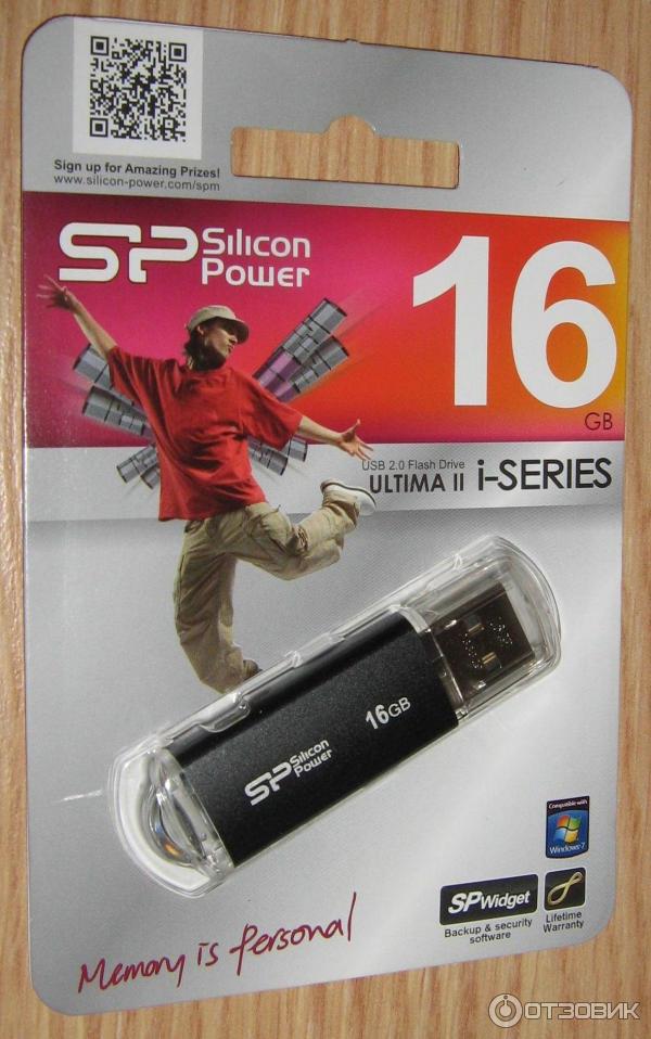 USB накопитель Silicon Power Ultima II i-Series Black 16GB