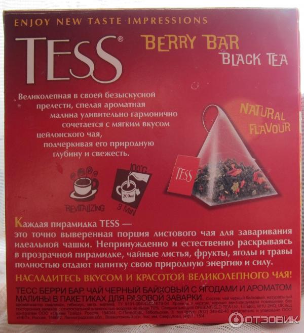 Чай Tess Berry Bar в пирамидках Малина и мята фото