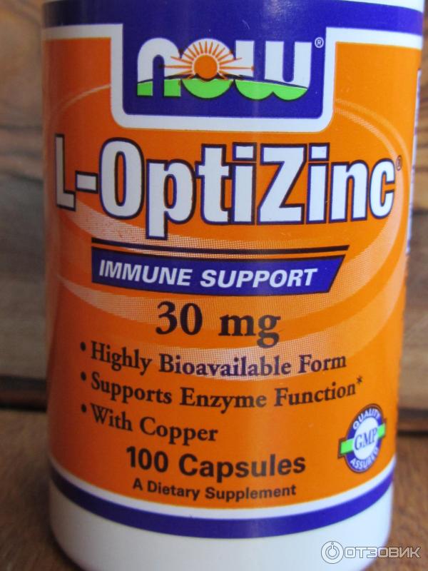 Цинк Now Foods, L-OptiZinc, 30 mg, 100 Capsules фото