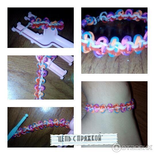 Плетем браслет из резинок Rainbow Loom Bands Испанское кружево на рогатке Браслеты без станка