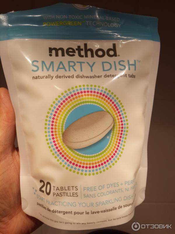 Таблетки для посудомоечной машины Method Smarty Dish, 20 таблеток фото