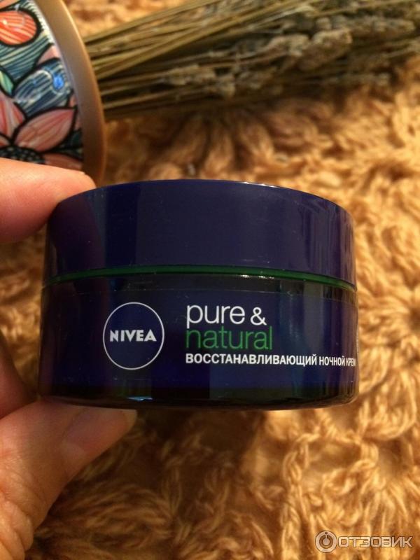 Восстанавливающий ночной крем для лица Nivea Visage Pure & Natural фото