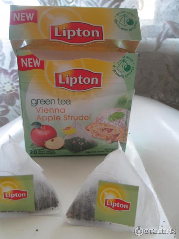 Чай зеленый Lipton со вкусом яблочного штруделя фото