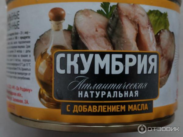 Консервы рыбные За Родину Скумбрия атлантическая натуральная фото