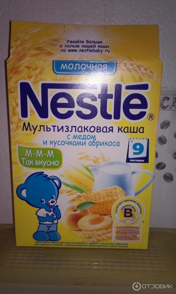 Мультизлаковая каша с медом и кусочками абрикоса Nestle фото