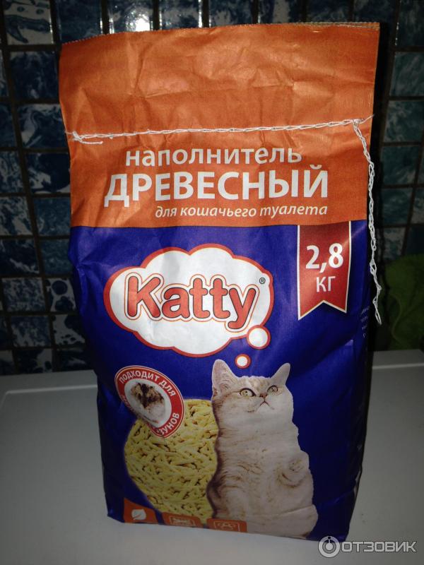 Древесный наполнитель для кошачьего туалета katty