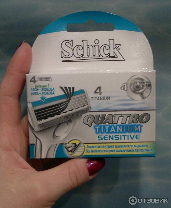 Лезвия для бритья Schick Quattro titanium sensitive фото