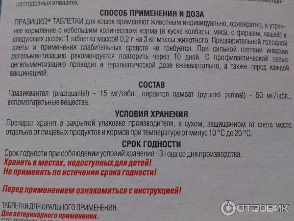 Таблетки празицид для кошек