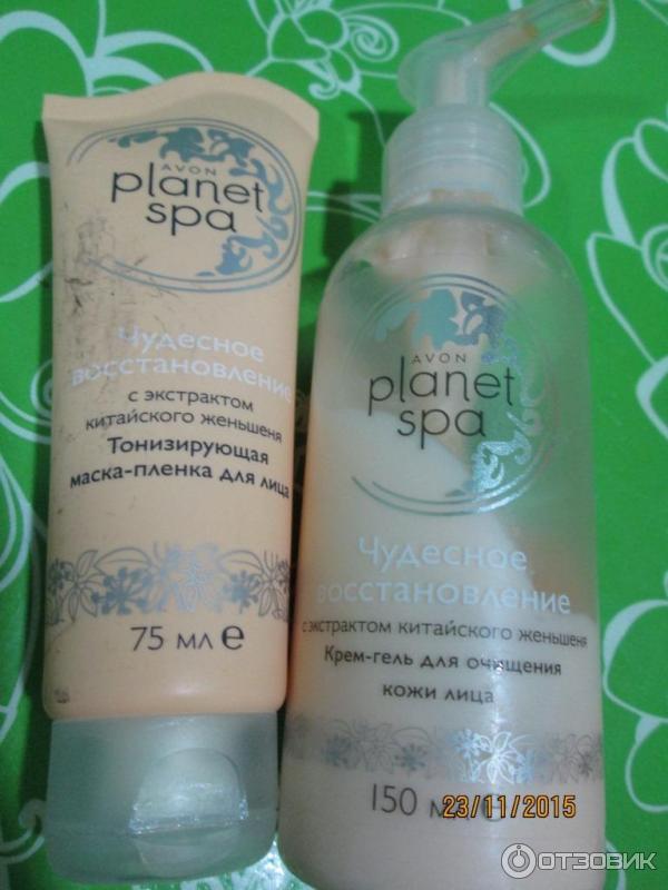 Тонизирующая маска-пленка для лица с экстрактом китайского женьшеня Avon Planet Spa Чудесное восстановление фото