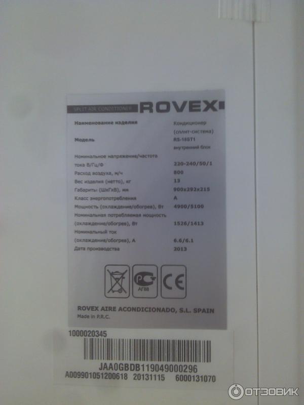 Сплит-система Rovex RS-18ST1 фото